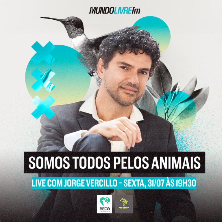 Live com Jorge Vercillo dia 31/07 às 19h30 #Somostodospelosanimais